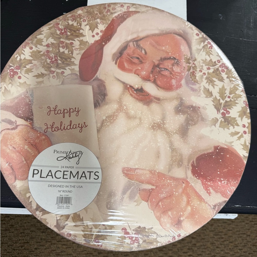 Primitives by Kathy Festive Holiday Placemats NWT